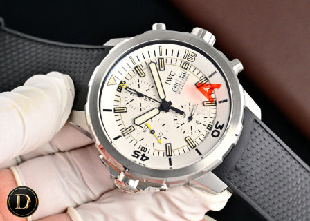 IWC Schaffhausen Aquatimer Chronograph Stainless Steel White Dial Rubber Strap