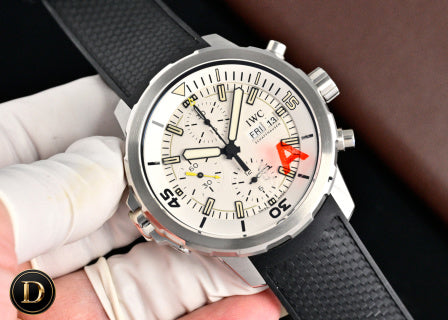 IWC Schaffhausen Aquatimer Chronograph Stainless Steel White Dial Rubber Strap