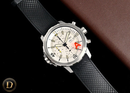 IWC Schaffhausen Aquatimer Chronograph Stainless Steel White Dial Rubber Strap