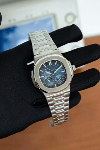 Patek Philippe Nautilus Travel Time Stainless Steel Blue Dial