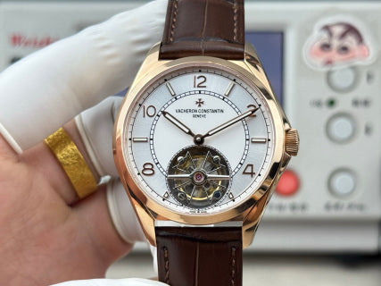Vacheron Constantin Fiftysix Tourbillon 18K Rose Gold Leather Watch