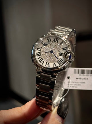 Cartier Ballon Bleu de Cartier Stainless Steel, Paved Diamond Dial