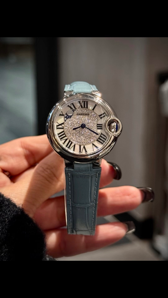 Cartier Ballon Bleu de Cartier Stainless Steel, Paved Diamond Dial