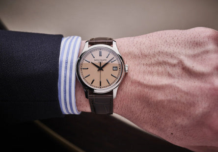 Patek Philippe Calatrava Ref. 5226G White Gold Salmon Textured Dial Brown Alligator Strap