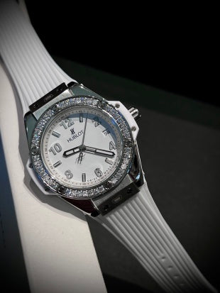 HUBLOT Big Bang Steel Diamonds White Rubber Watch