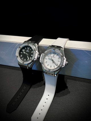 HUBLOT Big Bang Steel Diamonds White Rubber Watch