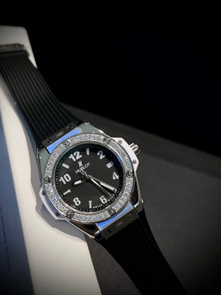 HUBLOT Big Bang Steel Diamonds White Rubber Watch