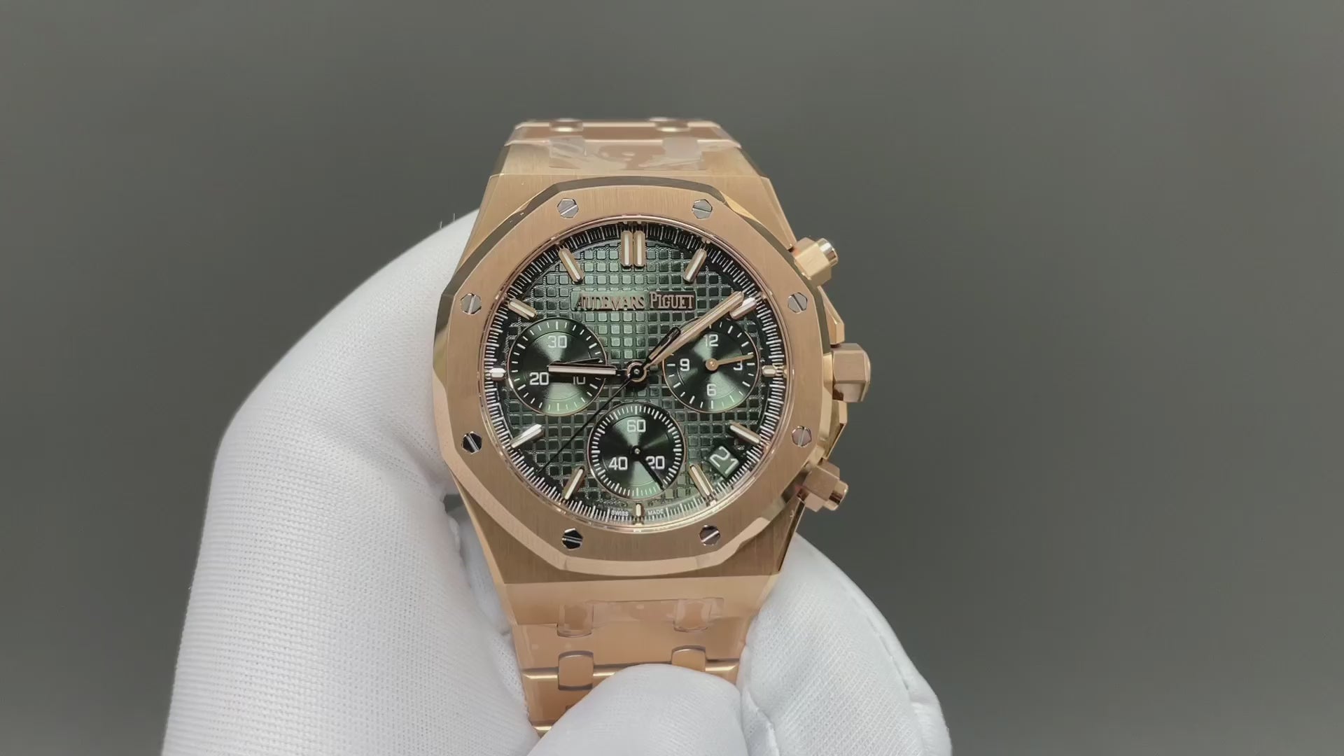 Audemars Piguet Royal Oak Chronograph 18K Rose Gold Green Dial Ref.26331OR.OO.1220OR.01